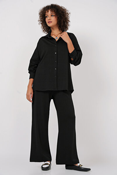 Bigdart 6685 Gömlek Pantolon Alt Üst Takım - Siyah