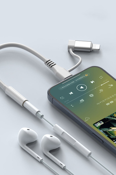 TrkTech 3.5mm Kulaklık Çevirici Type-c + Lightning to Aux & Lightning to Type-c Şarj Çevirici
