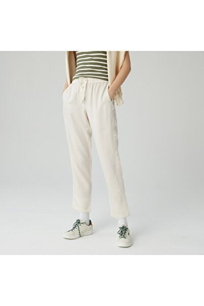 Lacoste Kadın Carrot Fit Beyaz Pantolon