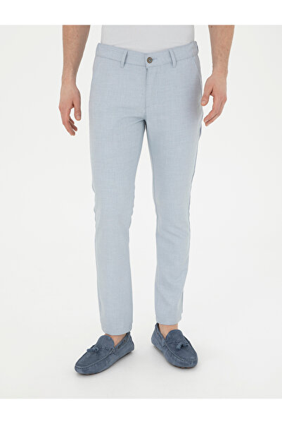 Pierre Cardin Açık Mavi Slim Fit Beli Lastikli Kanvas Pantolon 50288508-VR003