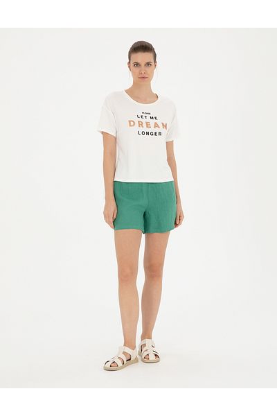 Pierre Cardin Green Linen Comfort Fit Bermuda Shorts 50288406 -Vr054