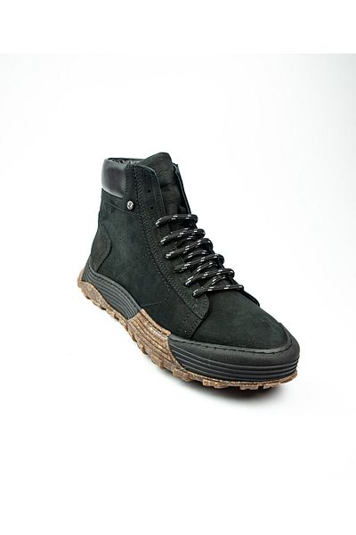 JAMES FRANCO 1610 Black Nubuck Leather Men's Boots