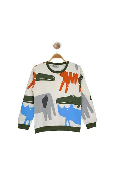 TRENDİMİZBİR Φούτερ Khaki Boy - Animal print, μακρυμάνικο