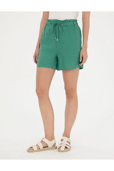 Pierre Cardin Green Linen Comfort Fit Bermuda Shorts 50288406 -Vr054