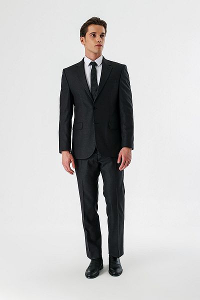 İmza Dark Anthracite Mono Collar 6 Drop Comfort Classic Suit 1001240160