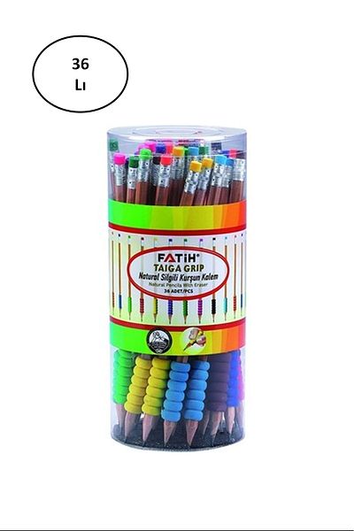 Fatih Taiga Natural - Set of 36 Eva Eraser Pencils