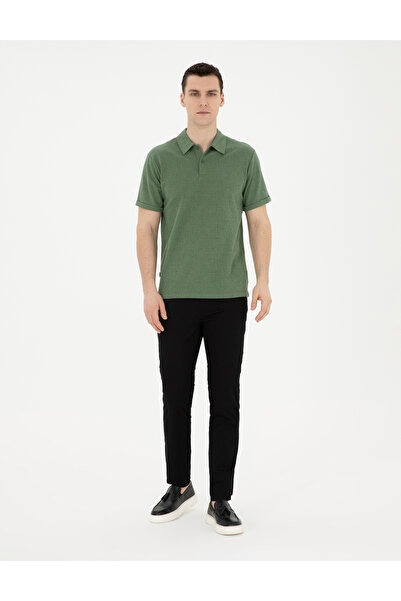 Pierre Cardin Siyah Slim Fit Kanvas Pantolon 50289196-VR046