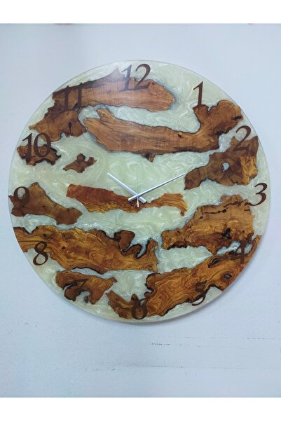 resinwoodliving 90cm Çap-el Yapımı Epoksi Ve Ahşap Duvar Saati