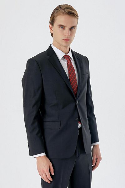 İmza Smoked Mono Collar - Wool and Lycra 6 Drop Comfort Fit Suit1001235172