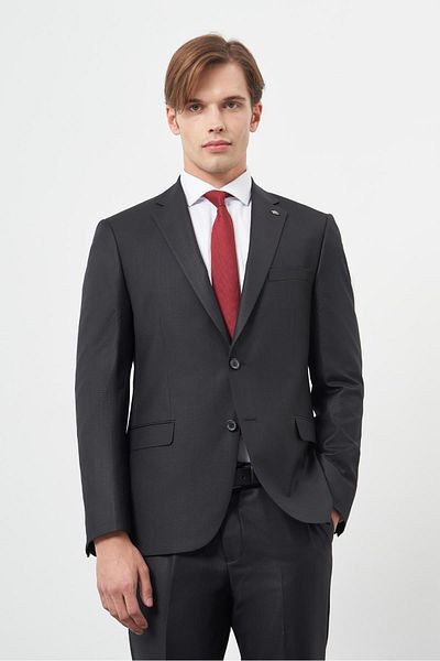 İmza Black Plain Mono Collar 6 Drop Comfort Fit Classic Suit 1001245171