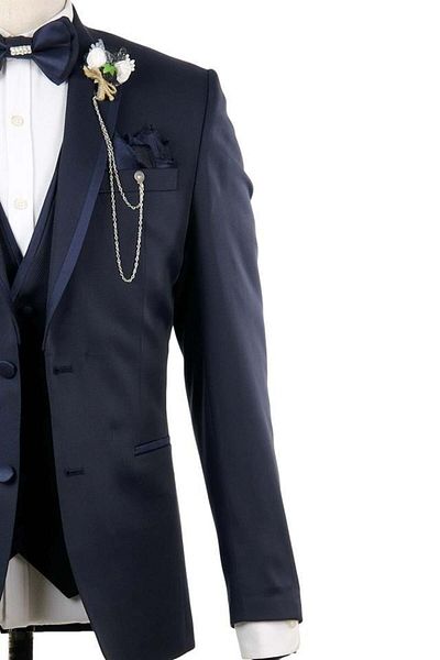 İmza Vestă căptușită cu rever, albastru închis, slim fit, 6 picături 1001210100