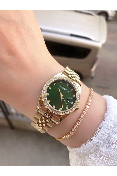 Homies Homi̇es Women's Wrist Watch Stainless Steel Cord 3 Atm Waterproof Calendar Wrist Watch