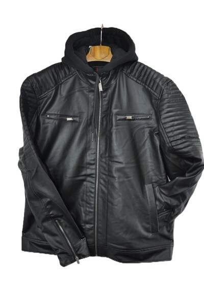 elma abone معطف جلد صناعي مقاس كبير