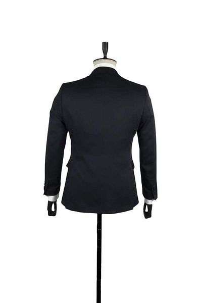 İmza Σκούρο Navy Blue Dobby Mono γιακά με επένδυση γιλέκο 6 Drop Slim Fit Σμόκιν γαμπρός 1001220202