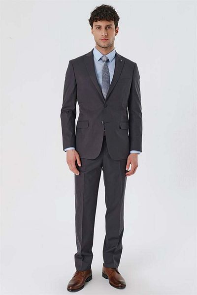 İmza Light Anthracite Swallow Collar Lined 6 Drop Comfort Fit Relaxed Cut Classic Set1001230153