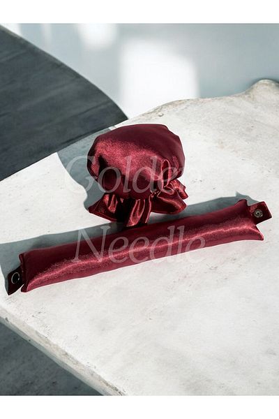 Golden Needle 1-Piece Boneli Snap Curler Sauce Heatless Hair Styling Powder Pink Curler Bonnet
