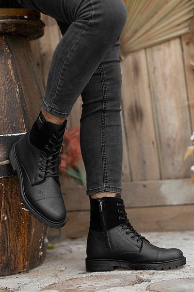 Zegeshoes Unisex-Stiefel aus Schafsleder mit Reißverschluss, kalt und wasserdicht, schwarze, rutschfeste Sohle, Unisex-Winterstiefel