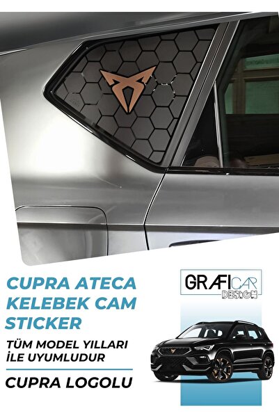 GRAFİCAR Cupra Ateca Uyumlu Kelebek Cam Sticker Set - CUPRA LOGOLU  Tüm Model...