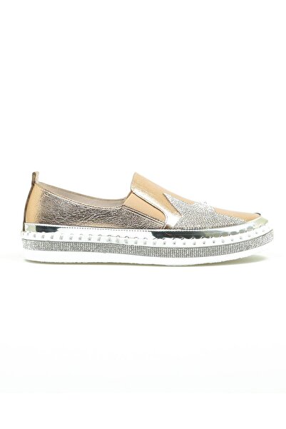 Birikon Elastic Sneakers with Stone Accessories Bronze