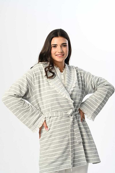 Marilyn Club Set de pijamale pentru femei cu mânecă lungă și dantelă, set de 3