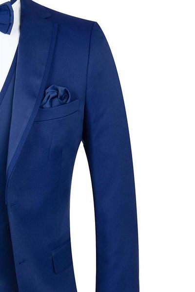 İmza Vestă căptușită cu guler mono Dobby bleumarin, slim Fit, jachetă de fum 1001195219