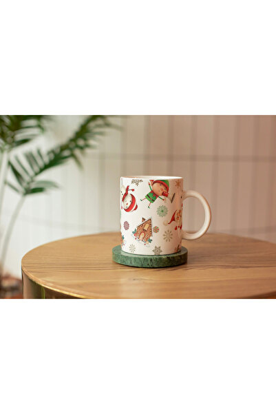 EYBaskı Tasarım BEYAZ PORSELEN YILBAŞI NOEL TEMALI BASKI KUPA
