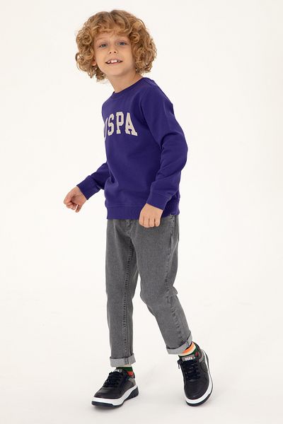 U.S. Polo Assn. Boy's Purple Basic Crew Neck Sweatshirt 50293474 -Vr038