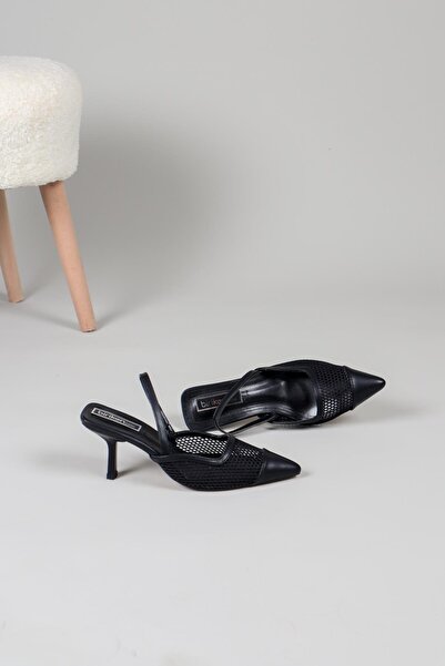 Birikon Li̇vi̇a Mesh Low Heeled Shoes Black