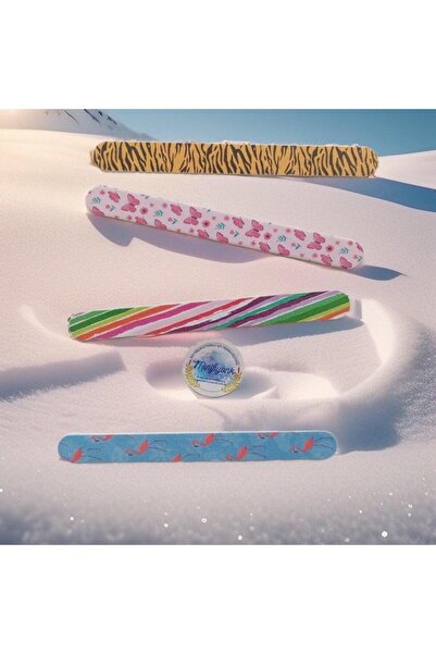 MİNİFİYONK Kağıt Törpü, Manikür Ve Pedikür Için Çift Taraflı, Deseli 4'lü Törpü Seti