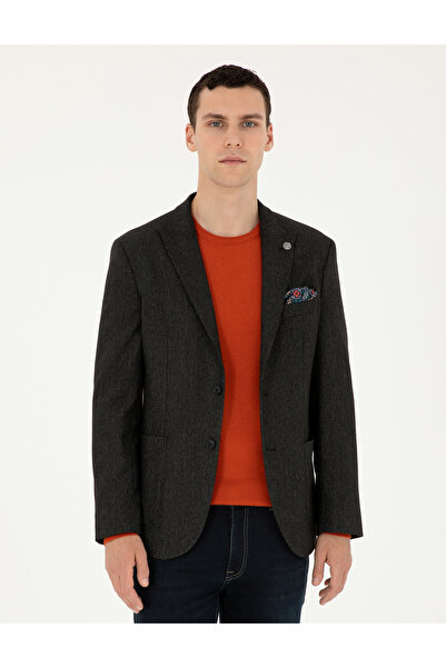 Pierre Cardin جاكيت أسود بقصة ضيقة 50292174-VR046