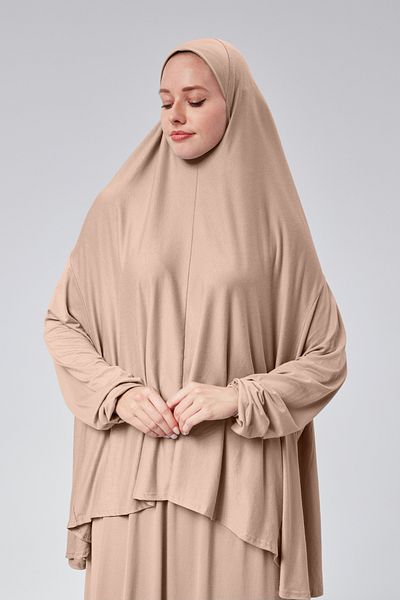 Sonbaharmoda Φόρεμα προσευχής - δύο τεμάχια, οργανικό βαμβάκι, ελαστικό μανίκι, αντιολισθητική φούστα, χτενισμένο βαμβακερό μουσουλμανικό