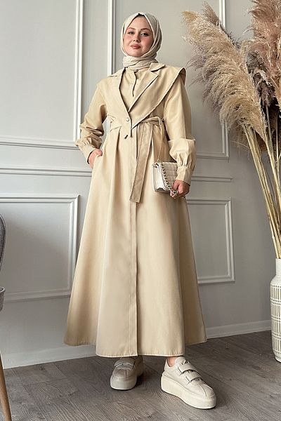 InStyle Μπεζ καμπαρντίνα με ζώνη Bolero