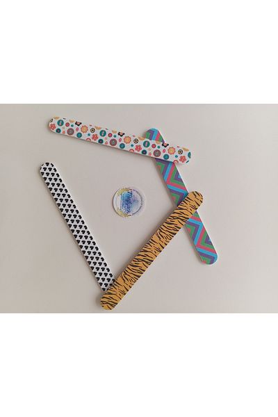 MİNİFİYONK Paper Rasp, Double Sided, Patterned 4-Piece Rasp Set for Manicure and Pedicure