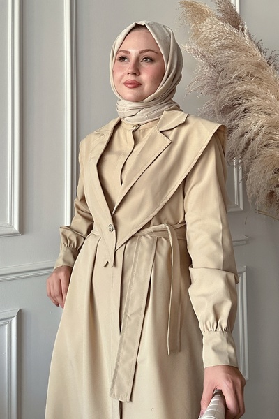 InStyle Μπεζ καμπαρντίνα με ζώνη Bolero