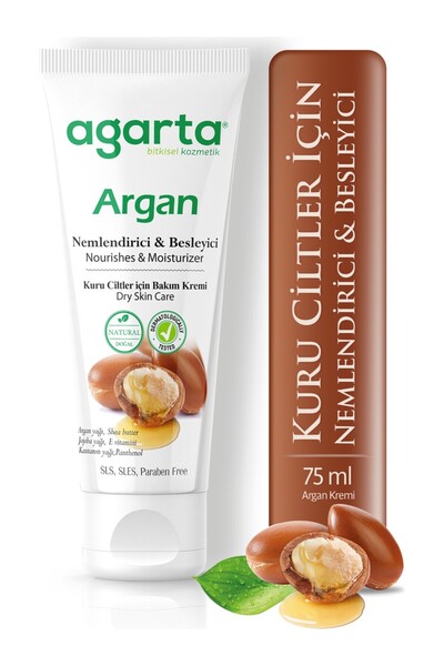 Agarta Doğal Argan Nemlendirici Ve Besleyici Krem 75 ml x 3 Adet