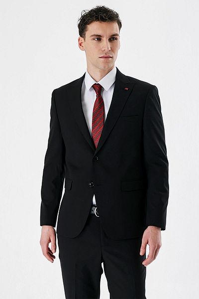 İmza Black Plain Swallow Collar Lycra 6 Drop Slim Fit Slim Fit Classic Suit1001240161