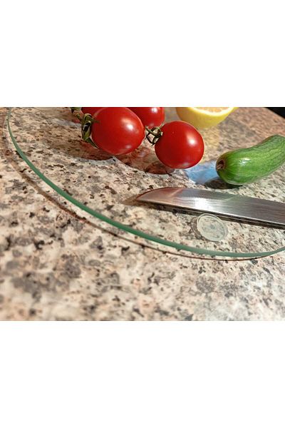 bestablo Glass Cutting Board, Presentation Tray and Teapot Base