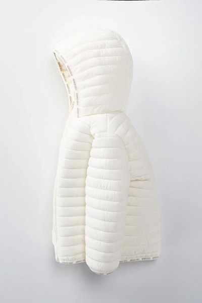 Minigimin Cicileri Quilted Welsoft Lining Coat for 1-10 Years Children - Ecru My Mini's Flowers