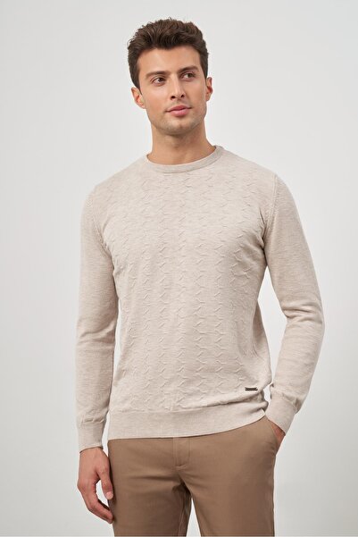 İmza Μπεζ Classic Comfort Fit Πλεκτά - Μακρυμάνικο, Αυτοσχεδιασμένο, Λαιμόκοψη 1012245155