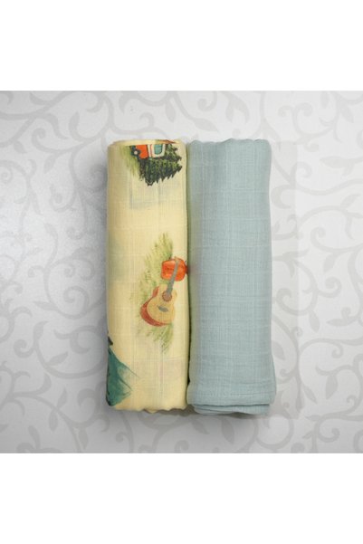 GA Gleam Atelier Set of 2 Muslin Cover and Blanket - 100% Cotton, Ecological, 100*100 cm