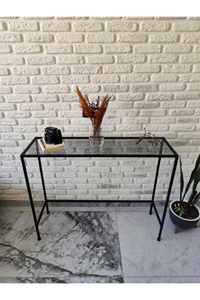 Home Gloria Metal Dresuar Dekoratif Kahve Köşesi Konsol Siyah Füme Camlı Modern