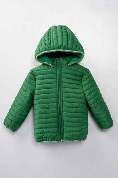 Minigimin Cicileri Green Quilted My Little Flowers - 1-10 Years Old Children's Coat Jacket