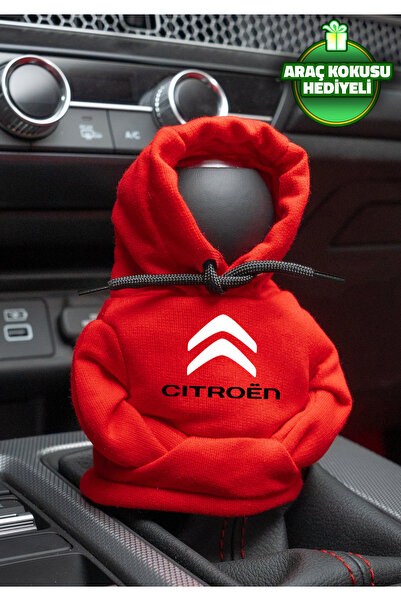 Freeyez Citroen Red Gear Shift Hooded Sweatshirt - Car Gear Shift Clothing Fl...
