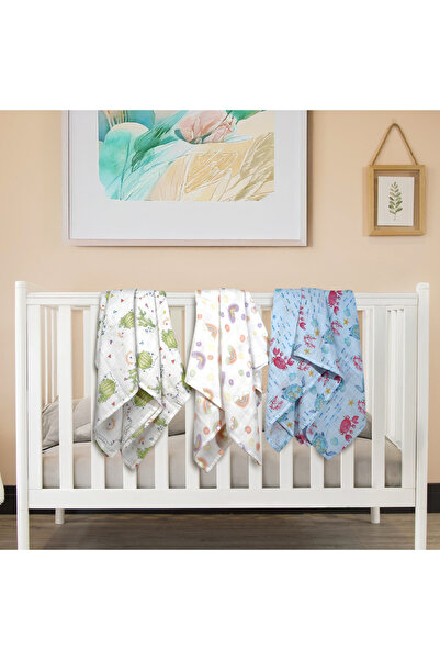 GA Gleam Atelier طقم بطانية وبطانية موسلين متعددة الأغراض مكون من 3 قطع 100% ...