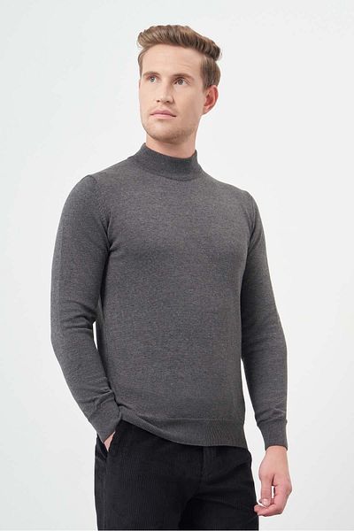 İmza Smoke Classic Comfort Fit Knitwear - Long Sleeve, Half Turtleneck 1012245001