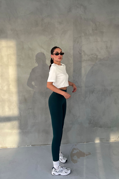 Seda Yalçın Atelier Green High Waist Biker Long Leggings