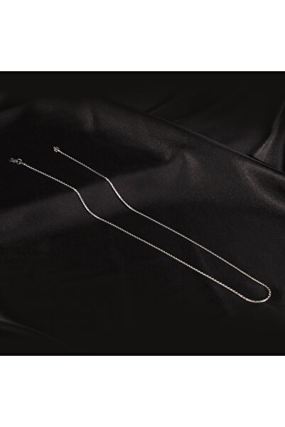 FOURSOLOS Çelik Erkek Kolye, Gümüş Renk, İnce Zincir No:10