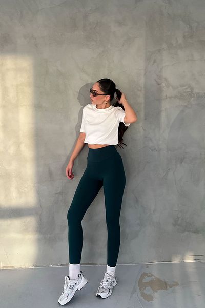 Seda Yalçın Atelier Green High Waist Biker Long Leggings