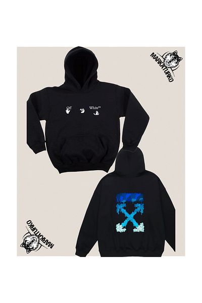 MarkaTurko Hanorac unisex cu glugă neagră cu design special Street Style 31058-101