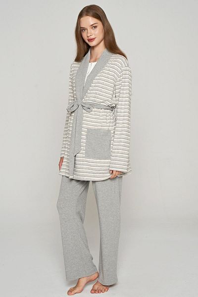 Feyza 3-Piece Jacquard Gray Maternity Women's Set - C3T0N1O5